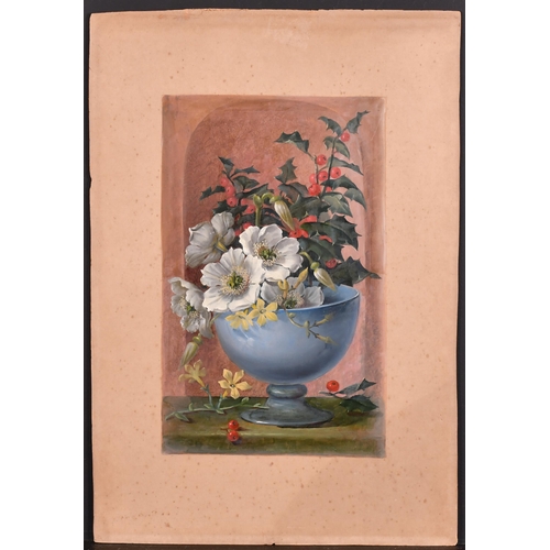 214 - Early 20th Century English School. A Pair of Still Life of Flowers, Oil on board, unframed 10.5