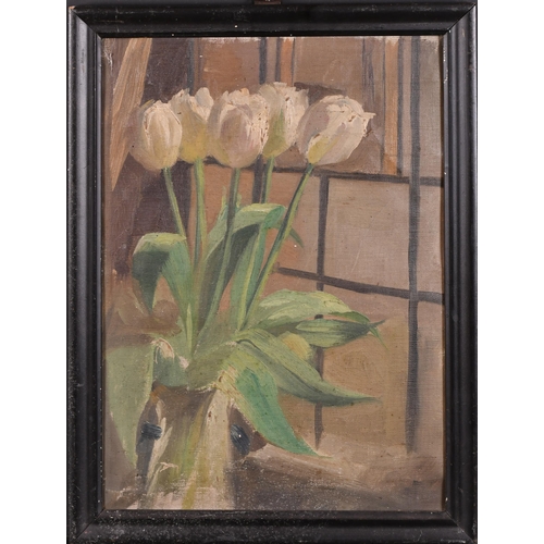 215 - Early 20th Century German School. Still Life of Tulips, Oil on artist's board, 14.25