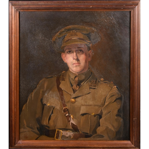 217 - 20th Century English School. Portrait of an Officer, c 1917, Oil on canvas, Signed with a motif, 30