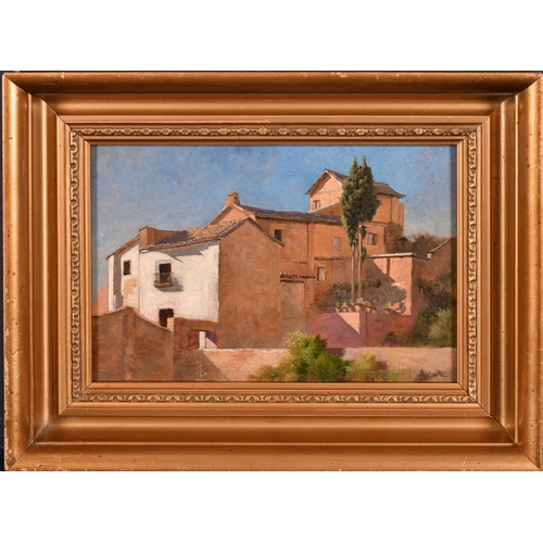 222 - Attributed to Bertram Nicholls (1883-1974) British. An Italian Villa, Oil on panel, 5