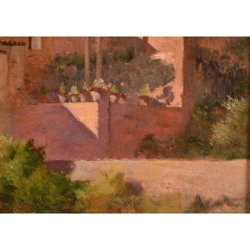 222 - Attributed to Bertram Nicholls (1883-1974) British. An Italian Villa, Oil on panel, 5