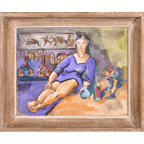 243 - 20th Century English School. An Artist's Model in a Studio, Oil on card, 11.75