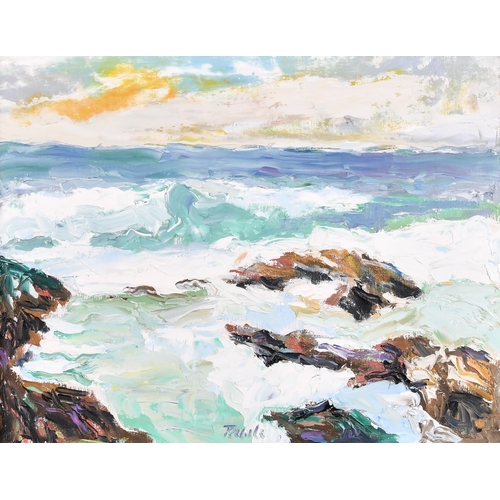 282 - John Pawle (1915-2010) British. A Rocky Coastal Scene, Oil on canvas, Signed, 15