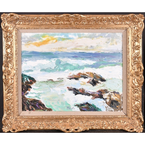 282 - John Pawle (1915-2010) British. A Rocky Coastal Scene, Oil on canvas, Signed, 15