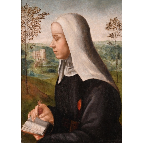 30 - Early 16th Century. Circle of Ghirlandaio Family. St Catherine of Siena, Tempera on a cradled poplar... 