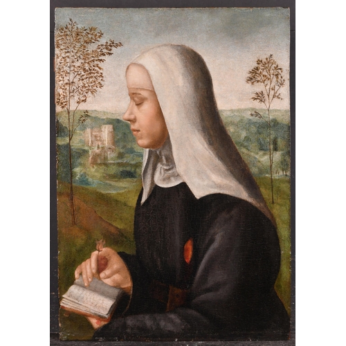 30 - Early 16th Century. Circle of Ghirlandaio Family. St Catherine of Siena, Tempera on a cradled poplar... 