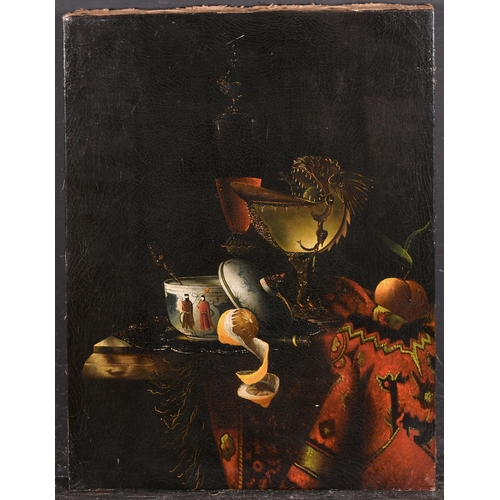 33 - Manner of Jan Davidsz de Heem (1603-1659) Dutch (20th Century). Still Life on a Ledge, Oil on canvas... 