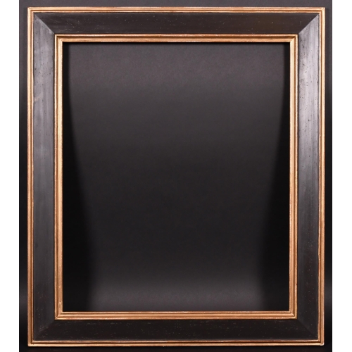 355 - 20th-21st Century English School. A Black Painted Reverse Frame, with gilt inner and outer edges, re... 