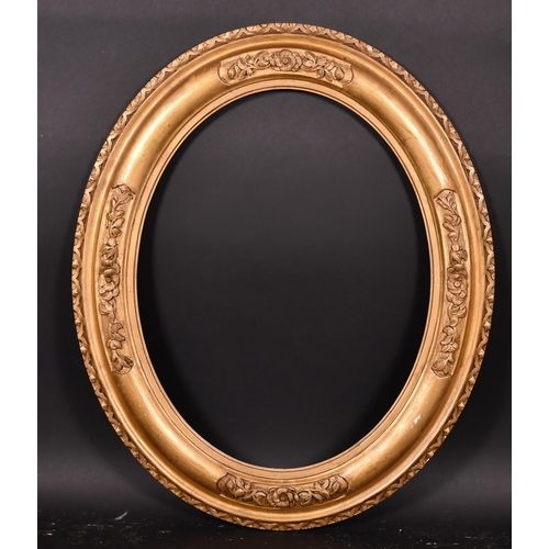 365 - Late 19th Century English School. An Oval Gilt Composition Frame, with Lely panels, rebate 24.25