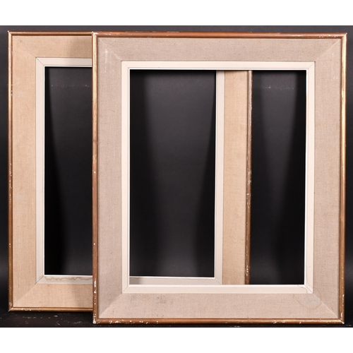 368 - 20th Century French School. A Pair of Gilt and Fabric Frames, with white painted slip, rebate 24