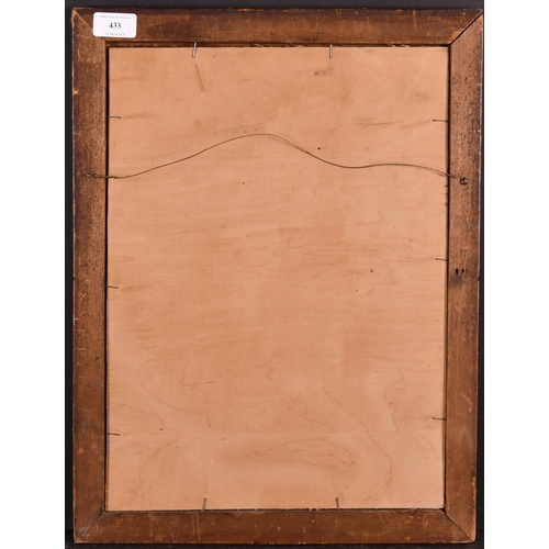 433 - 19th Century English School. A Maple Frame, with inset tapestry and glass, rebate 16.5