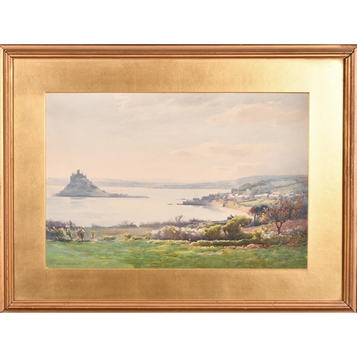 51 - John Farquharson (1865-1931) British. Newlyn and St Michael's Mount, Watercolour, Signed and dated 1... 