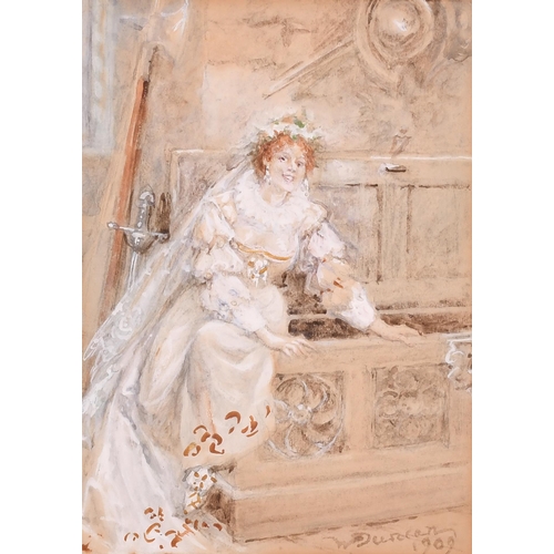 68 - Walter Duncan (1848-1932) British. 'The Bride', Watercolour, Signed, 7.25