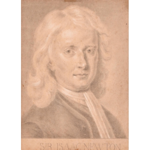 7 - After Enoch Seeman (1694-1744) British. Portrait of Isaac Newton, Pencil and wash heightened with wh... 