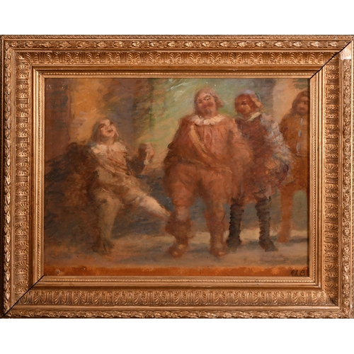 78 - Victor Borregaard (1875-1939) Danish. Jovial Figures, Oil on board, Signed with initials, and inscri... 