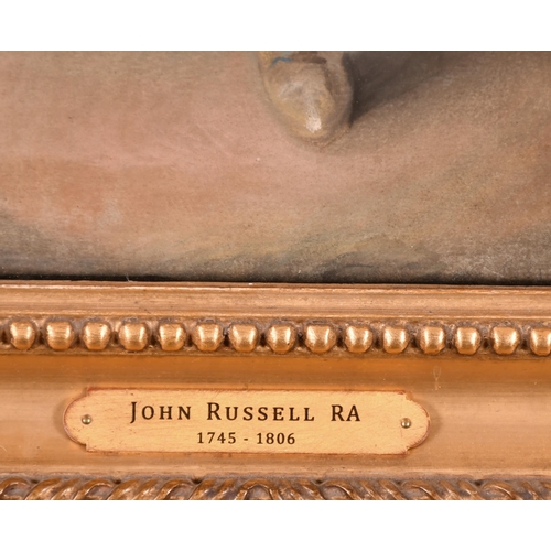 9 - John Russell (1745-1806) British. A Hurdy-Gurdy Player, Pastel, Inscribed on the mount, In a fine ca... 