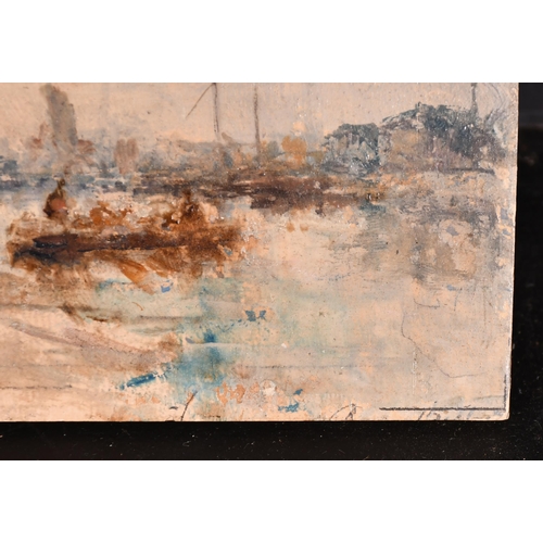 91 - Circle of Eugene Boudin (1824-1898) French. A Harbour Scene, Oil on panel, Indistinctly Signed, unfr... 