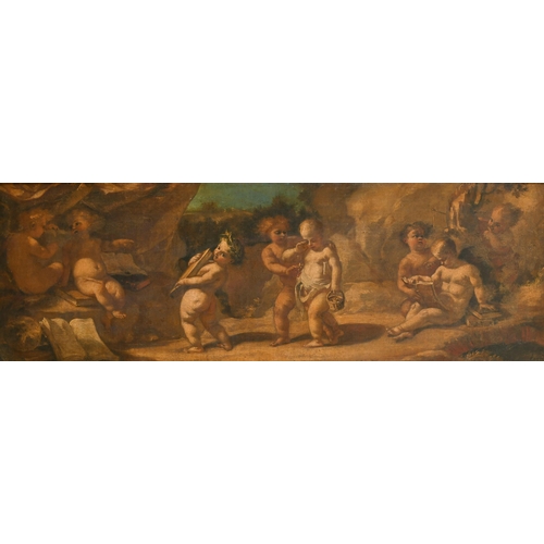 27 - Circle of Francesco Solimena (1657-1747) Spanish. Cherubs and Satyr Rejoicing, Oil on canvas, in a p... 