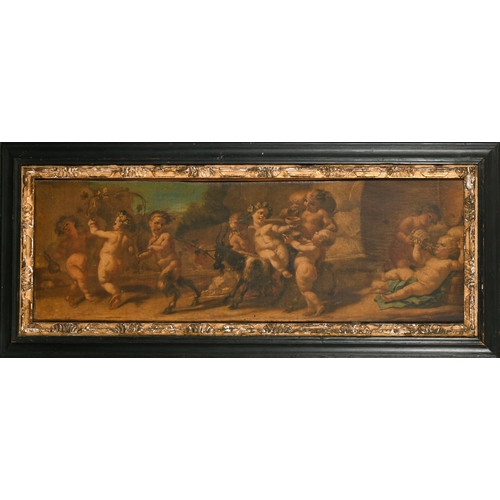 27 - Circle of Francesco Solimena (1657-1747) Spanish. Cherubs and Satyr Rejoicing, Oil on canvas, in a p... 
