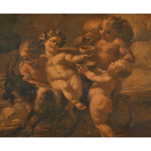 27 - Circle of Francesco Solimena (1657-1747) Spanish. Cherubs and Satyr Rejoicing, Oil on canvas, in a p... 
