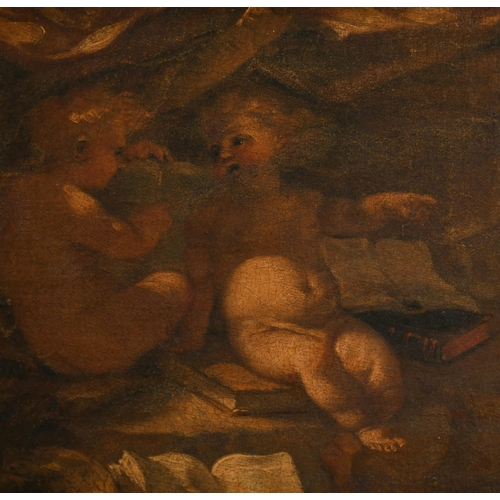 27 - Circle of Francesco Solimena (1657-1747) Spanish. Cherubs and Satyr Rejoicing, Oil on canvas, in a p... 