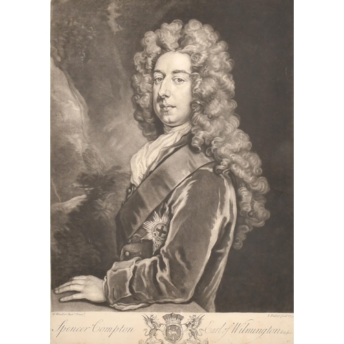 17 - After Godfrey Kneller (1646-1723) German/British. William Cavendish, Duke of Devonshire, Mezzotint b... 