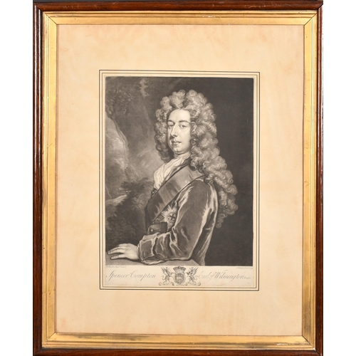 17 - After Godfrey Kneller (1646-1723) German/British. William Cavendish, Duke of Devonshire, Mezzotint b... 