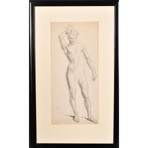 173 - Fortunino Matania (1881-1963) Italian. A Standing Male Nude, Pencil, 15.25