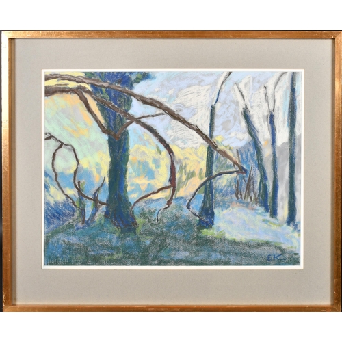 193 - Eardley Knollys (1902-1991) British. 'Snowy Landscape', Pastel, Signed with initials, 18