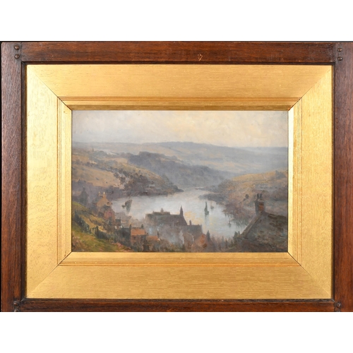 218 - Late 19th Century English School. A View of Whitby, Oil on canvas, Indistinctly signed 'A.M...', 12