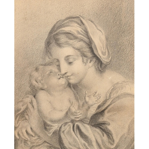 22 - 19th Century European School. Madonna and Child, Pencil, 6.75