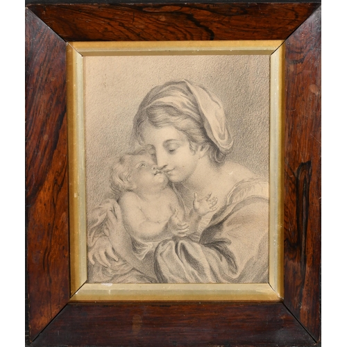 22 - 19th Century European School. Madonna and Child, Pencil, 6.75