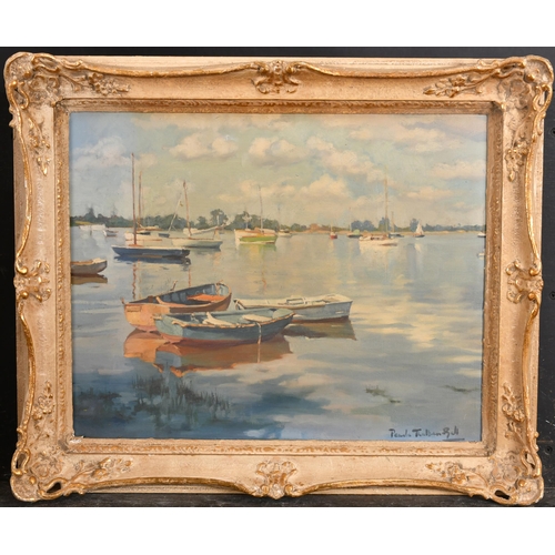 227 - Pamela Thalben-Ball (1927-2012) British/Australian. Boats in an Estuary, Oil on canvas, signed, 16