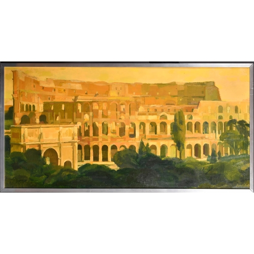 240 - Peter Berrisford (1932-2003) British. The Colosseum, Rome, Oil on board, Signed, 17