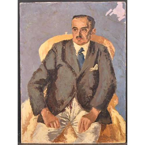 283 - Edmond Xavier Kapp (1890-1978) British. Portrait of a Man, Oil on board, unframed 28.75