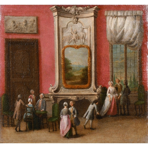 29 - Circle of Pietro Longhi (1702-1785) Italian. A Pair of Interior Scenes with Elegant Figures, Oil on ... 