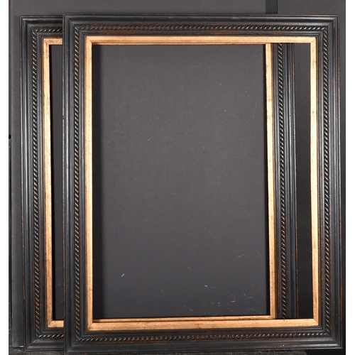 348 - Early 20th Century English School. A Pair of Darkwood Frames, with gilt slips, rebate 25.5