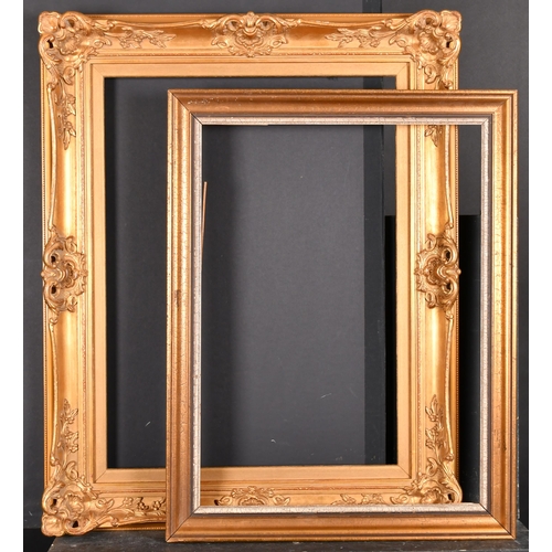 366 - 20th Century English School. A Gilt Composition Frame with swept and pierced centres and corners, re... 