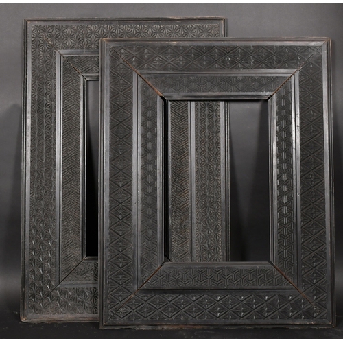 381 - 20th Century European School. A Carved Darkwood Frame, rebate 22