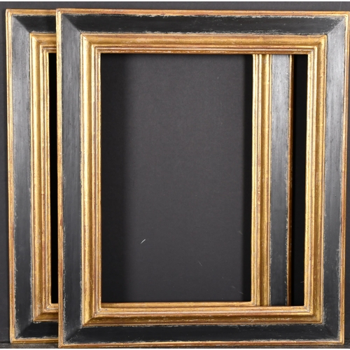 440 - 20th-21st Century English School. A Pair of Black Painted Frames, with gilt inner and outer edges, r... 