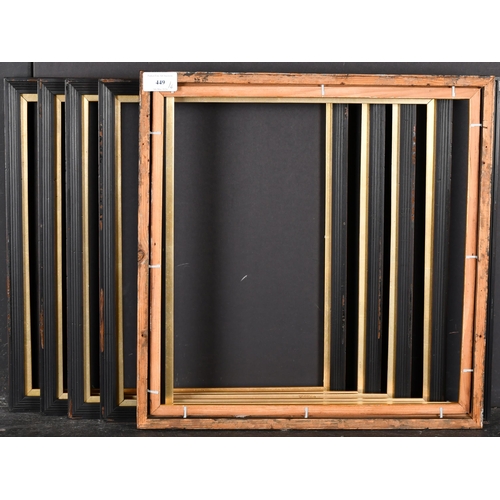 449 - 19th Century English School. A Set of Six Darkwood Frames, with gilt slips, rebate 14.5