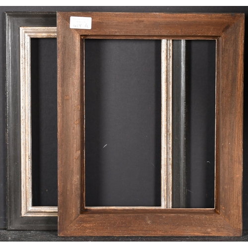 468 - 20th-21st Century English School. A Pair of Black Painted Frames, with silver inner edges, rebate 12... 