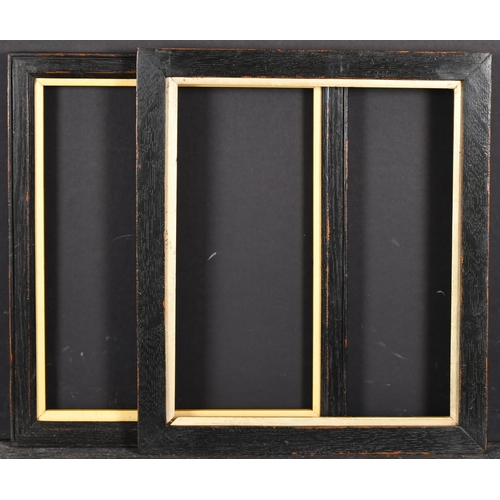 481 - Late 19th Century English School. A Near Pair of Darkwood Frames, with gilt slips, rebate 11.5