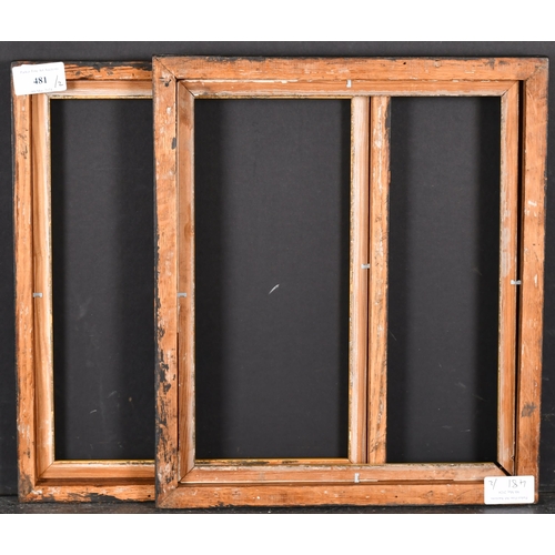 481 - Late 19th Century English School. A Near Pair of Darkwood Frames, with gilt slips, rebate 11.5