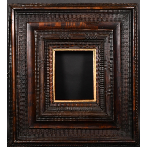 484 - 17th Century Dutch School. A Darkwood Ripple Frame, with a later gilt slip, rebate 10.5