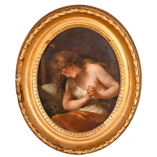 52 - Attributed to John Francis Rigaud (1742-1810) Italian. Mary Magdalene, Oil on copper, Inscribed 'Lon... 