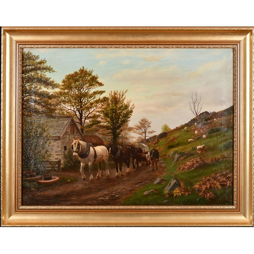 90 - Henry Crowther (act.1901-1939) British. Figures with a Horse and Cart, Oil on canvas, Signed and dat... 