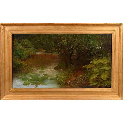 92 - William Collins (19th Century) British. Study of a Riverbank, Oil on canvas, Inscribed and dated 187... 