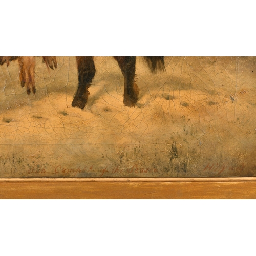 89 - Hillyard (19th Century) British. A Young Boy on a Pony Carrying Dead Game, Oil on canvas, Signed and... 