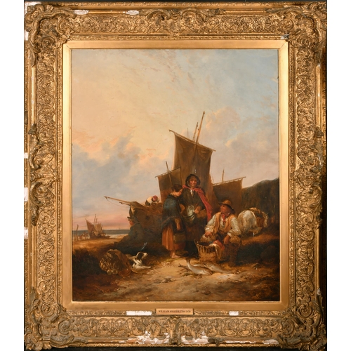 93 - Attributed to William Shayer (1787-1879) British. Unloading The Catch, Oil on canvas, 30